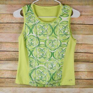 C9 Champion Womens M/L Lime Green Fitted Workout Cycling Tank Top Back Pocket